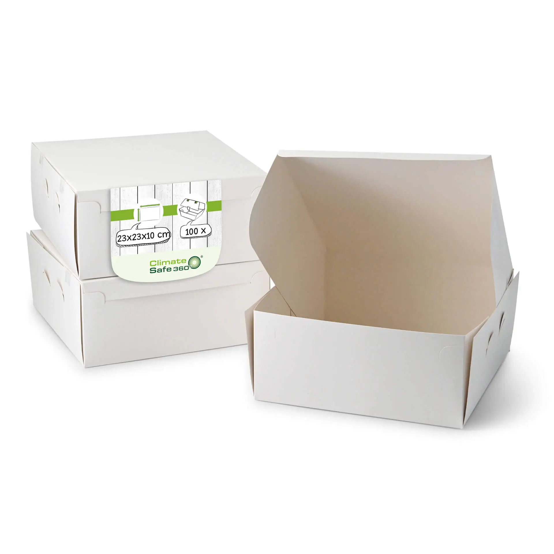 Cake-boxes M, 23 x 23 x 10 cm, white