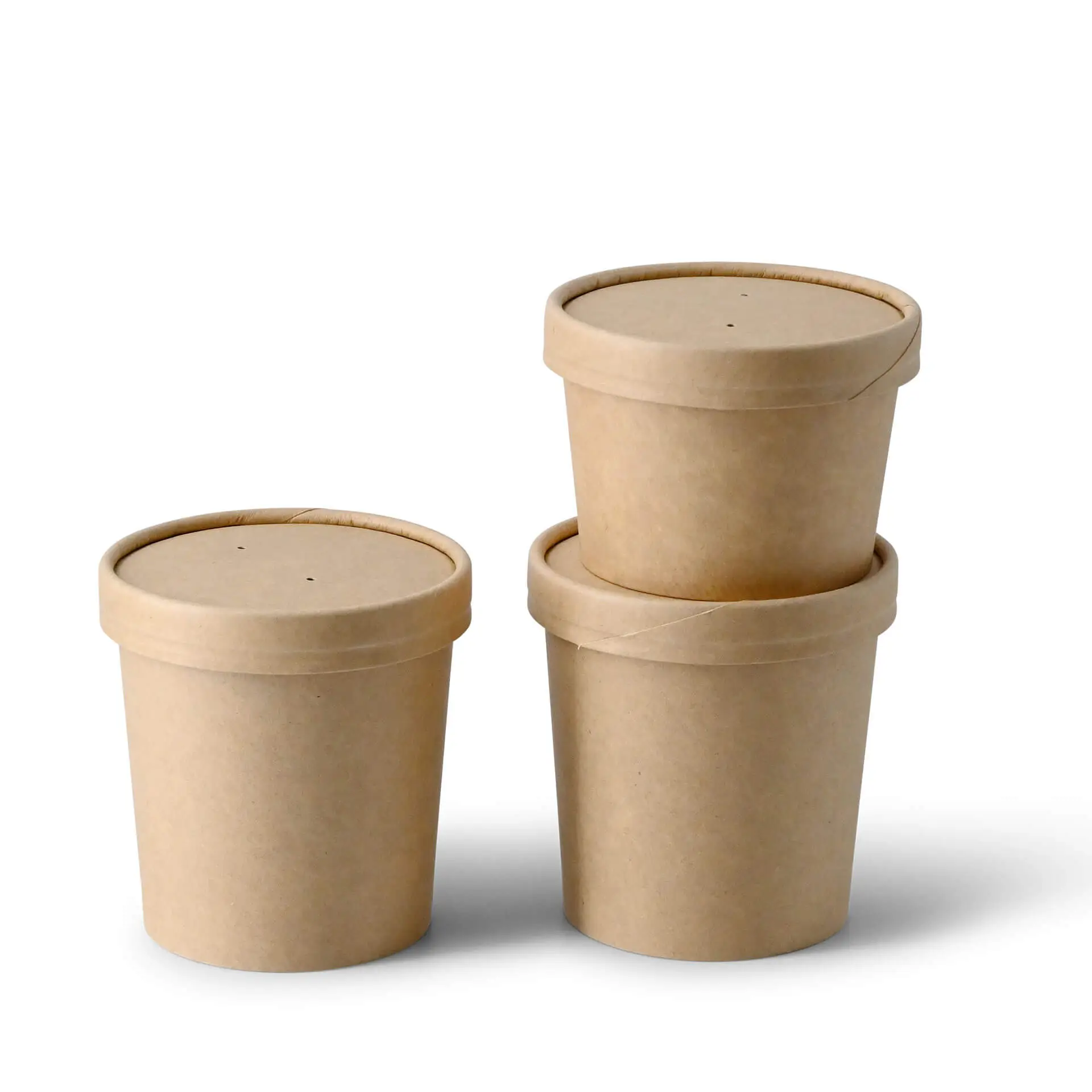 Soup cup to go made of cardboard 300 ml / 12 oz, Ø 90 mm, brown