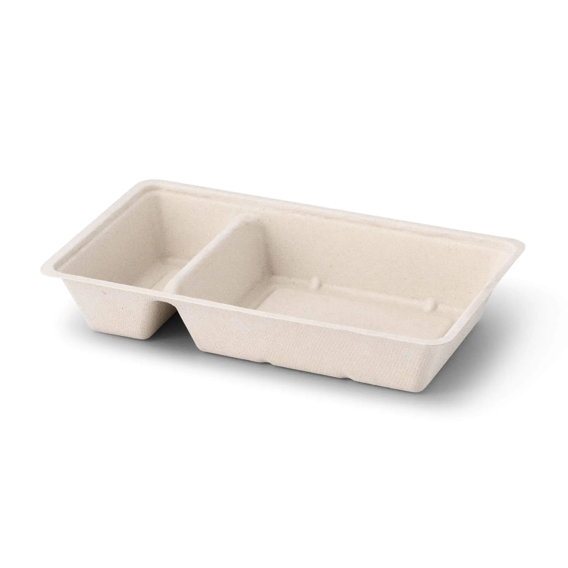 Sugarcane-fries-trays, 2 compartments, 12 x 20 x 3,5 cm