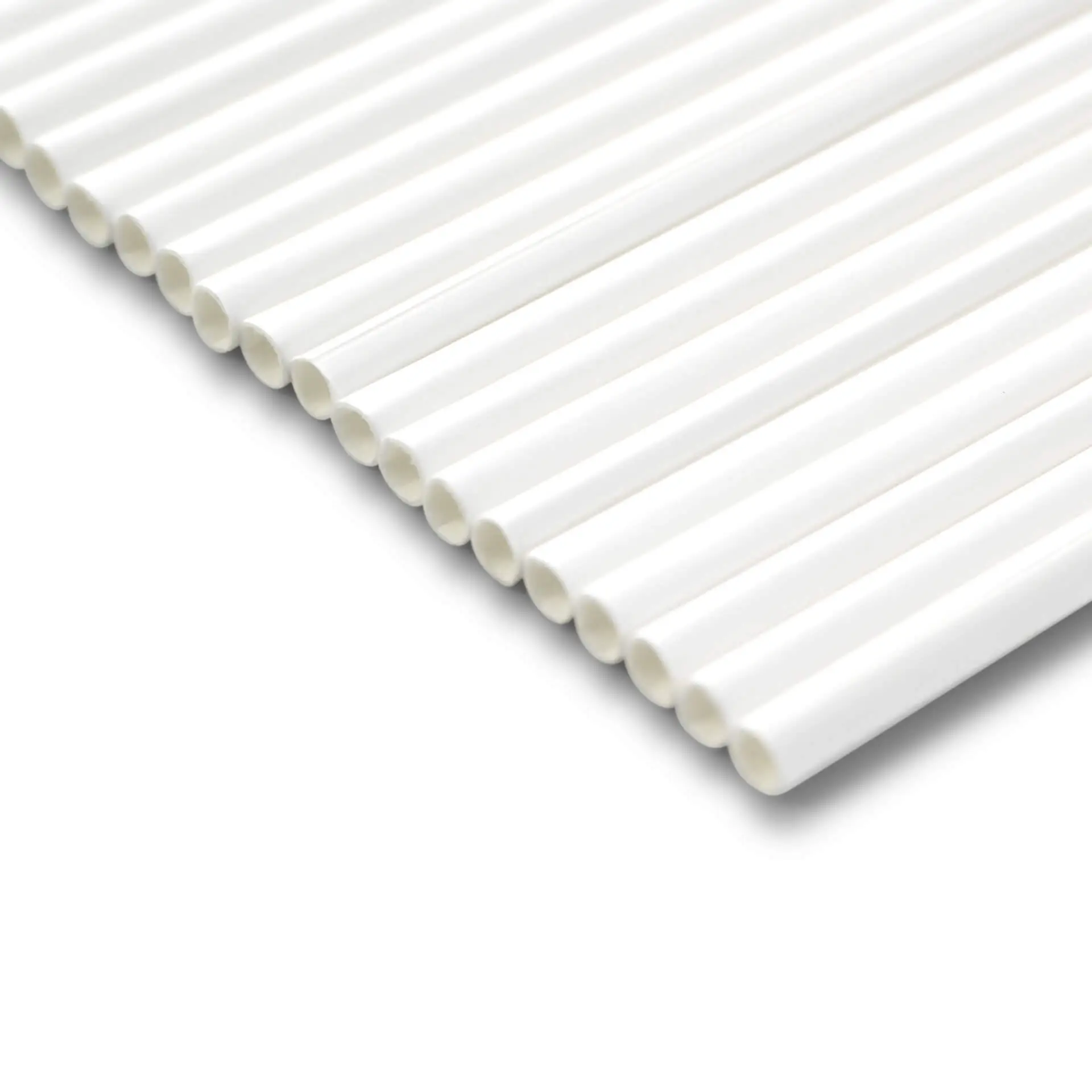 20 cm, Ø 0.5 cm Paper-straws, white, vertical splice