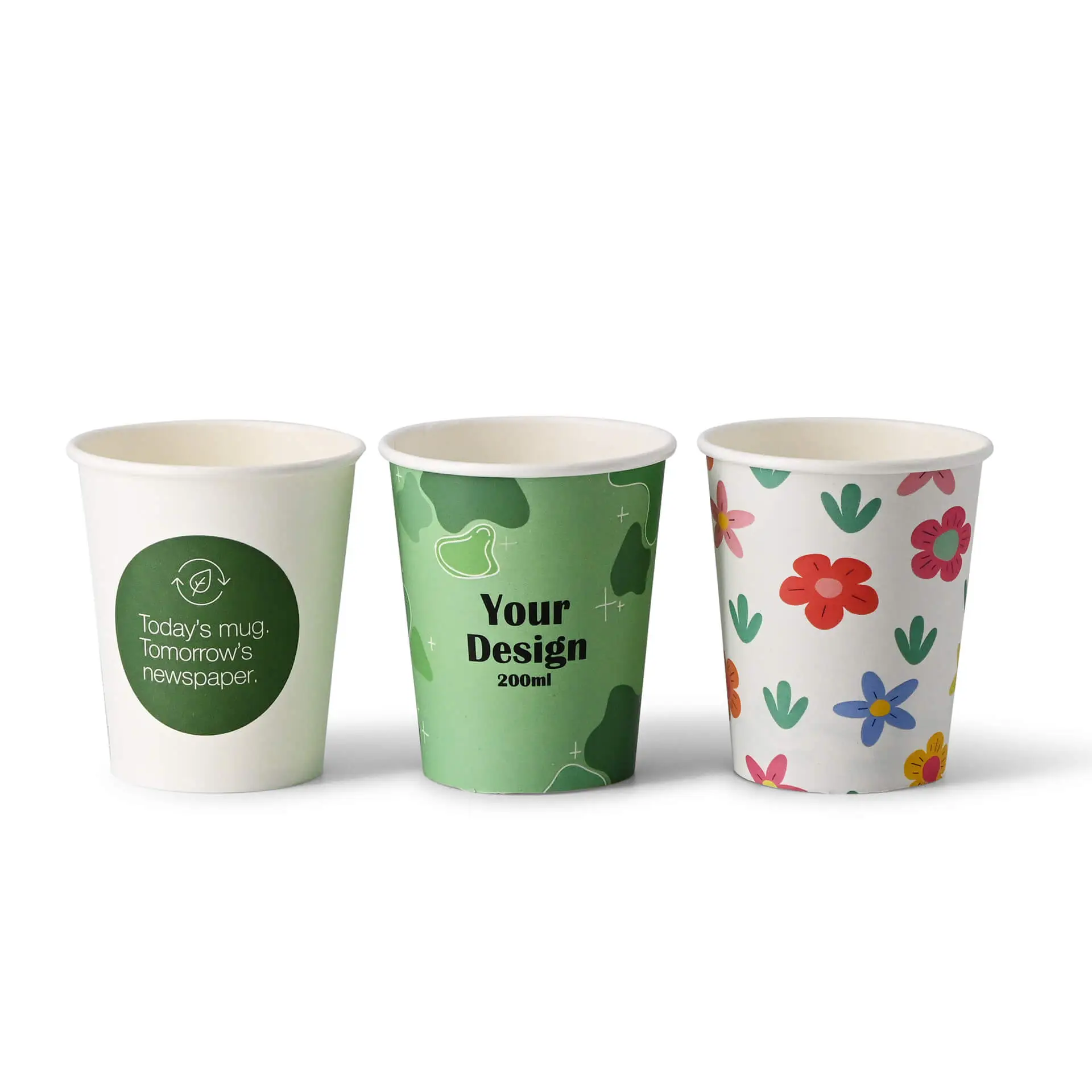 Printed take away coffee cups 8 oz, matt