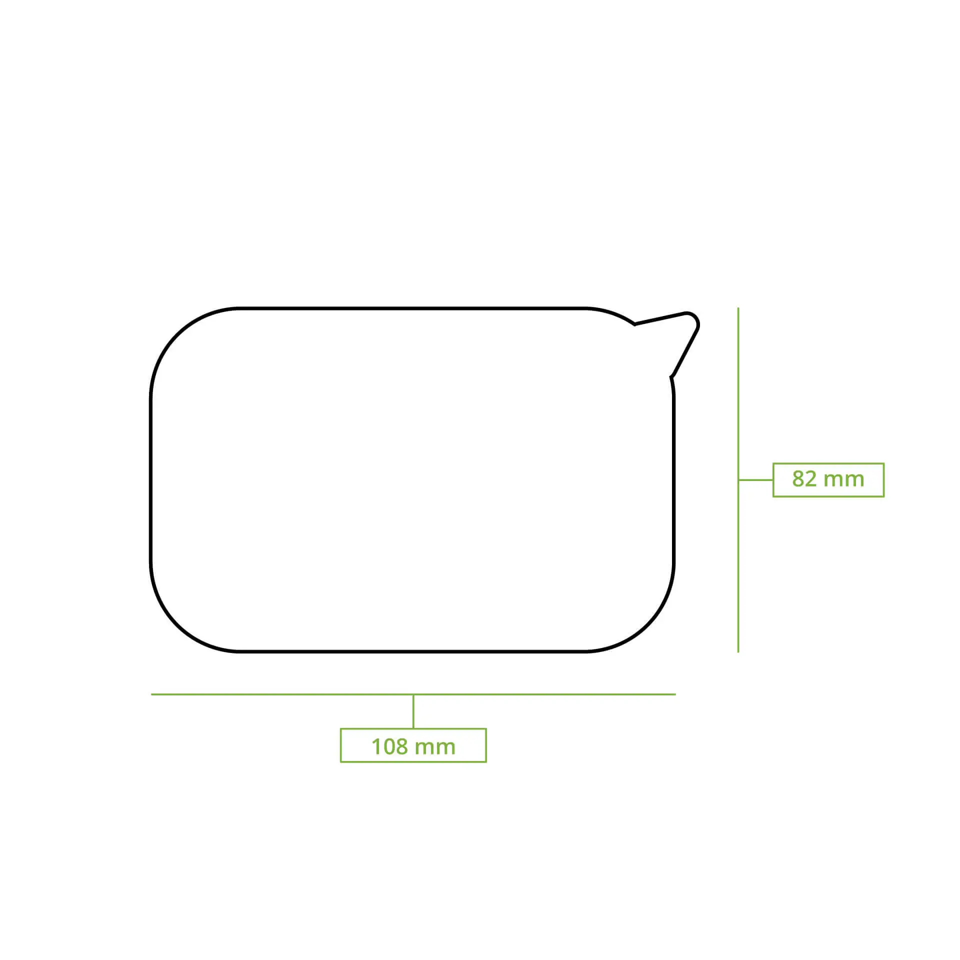 rPET-lids 11 x 8 cm, clear, rectangular