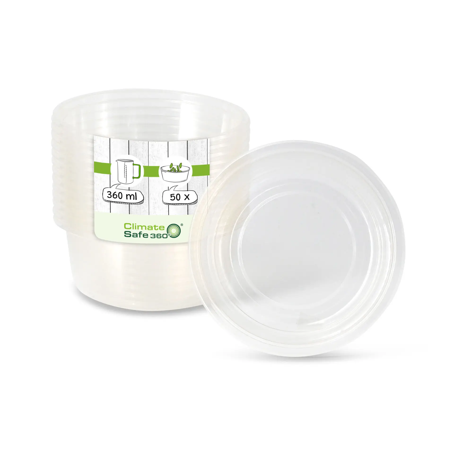 Deli container PLA 360 ml, Ø 121 mm, round