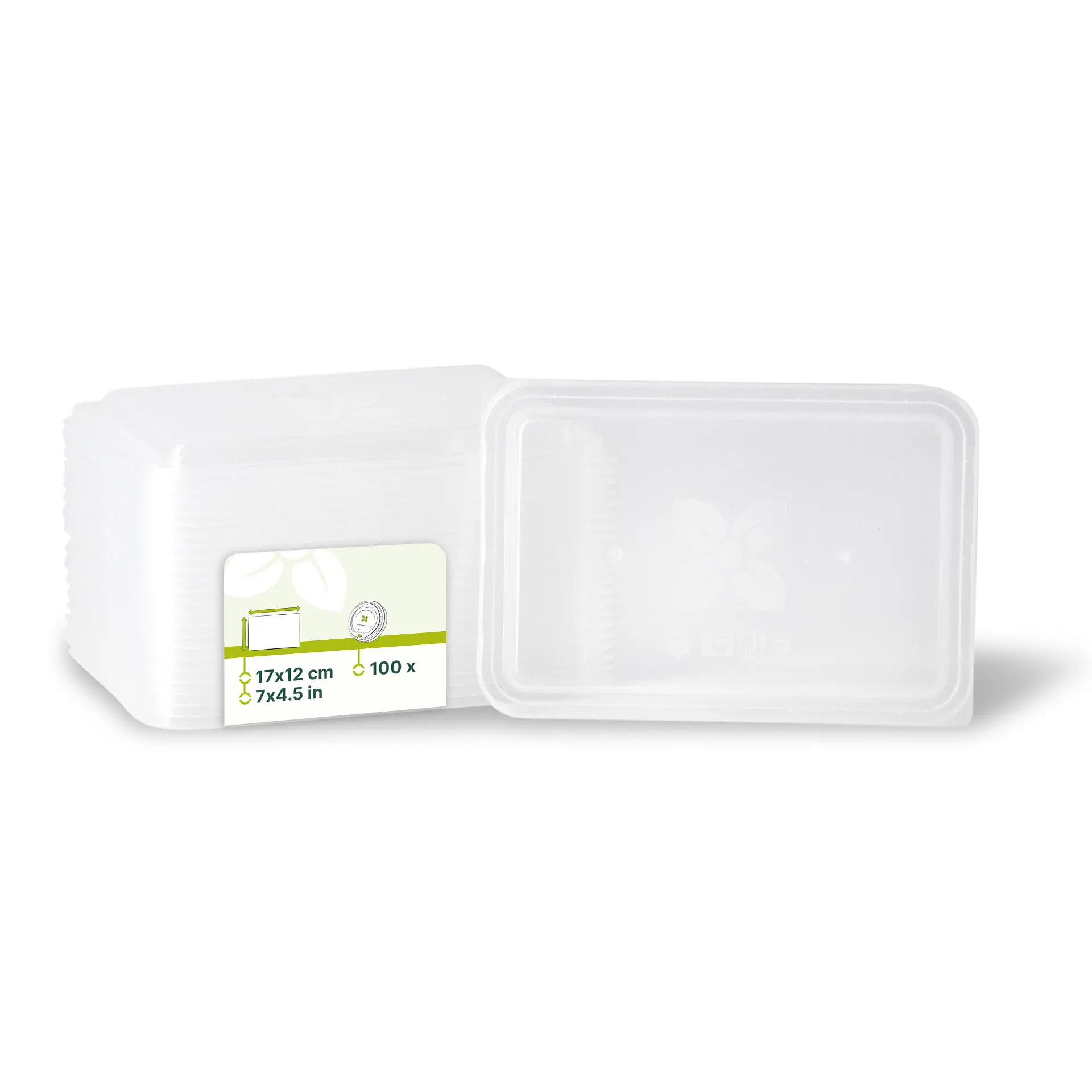 PP-lids 17 x 12 cm, clear, rectangular