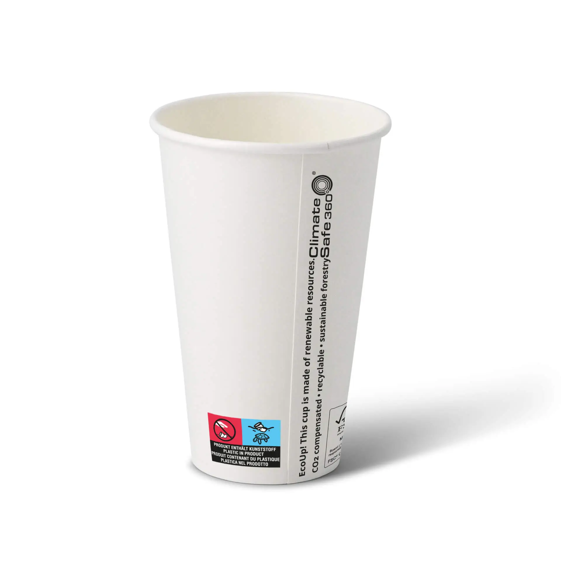 16 oz Paper cups (coated), Ø 90 mm, white