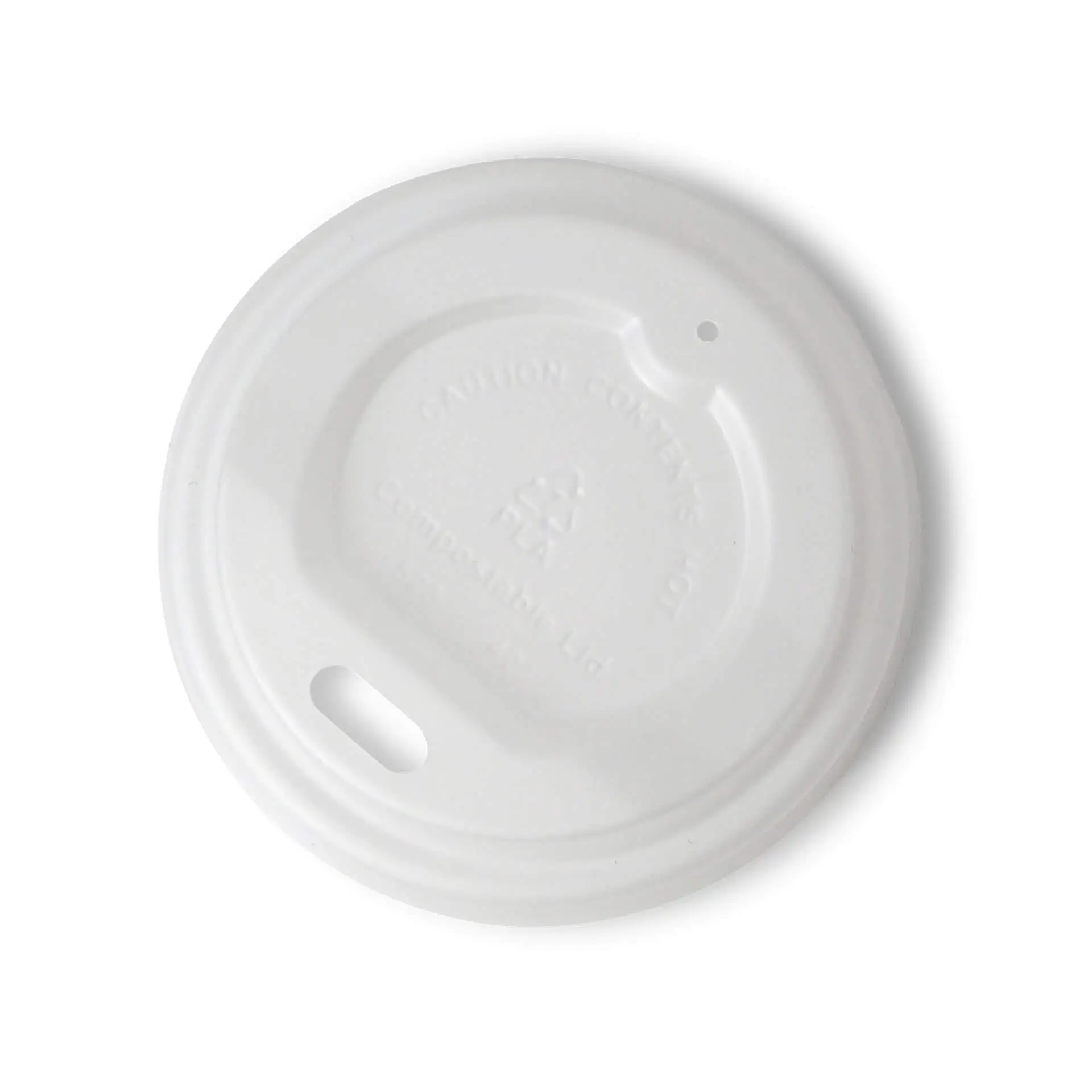 CPLA lid Ø 62 mm, white, drinking hole