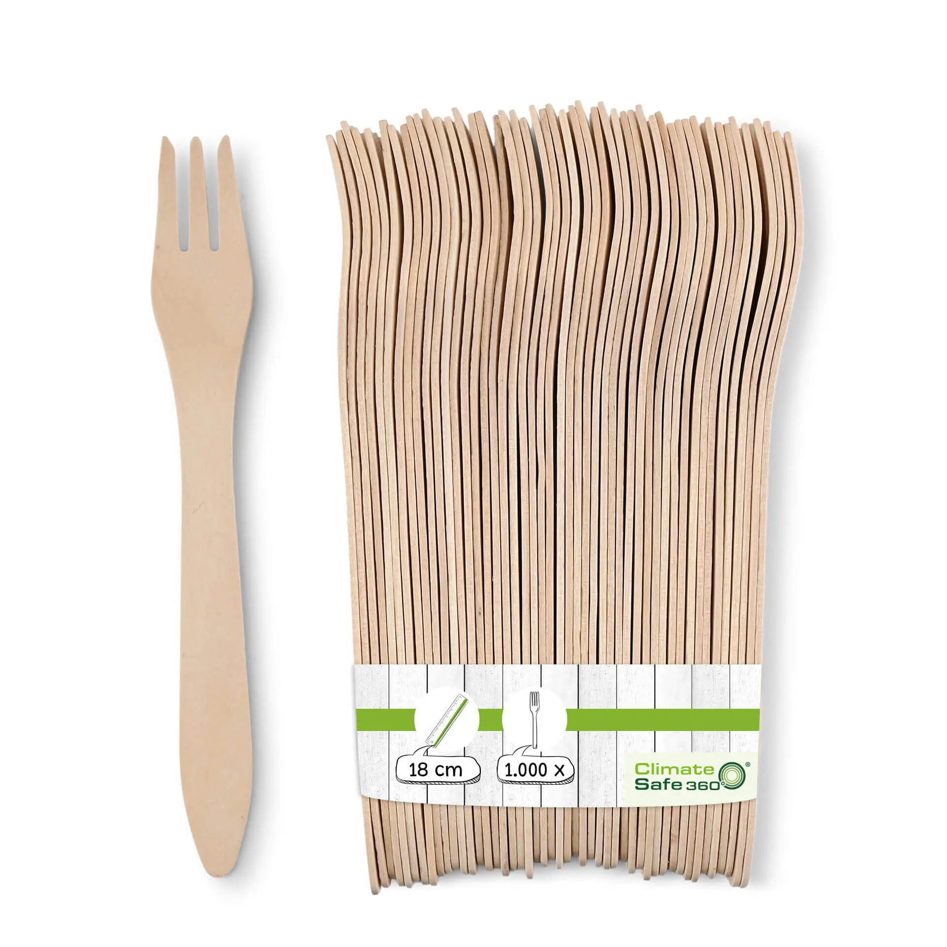 Premium wooden forks 18 cm, bio-coated