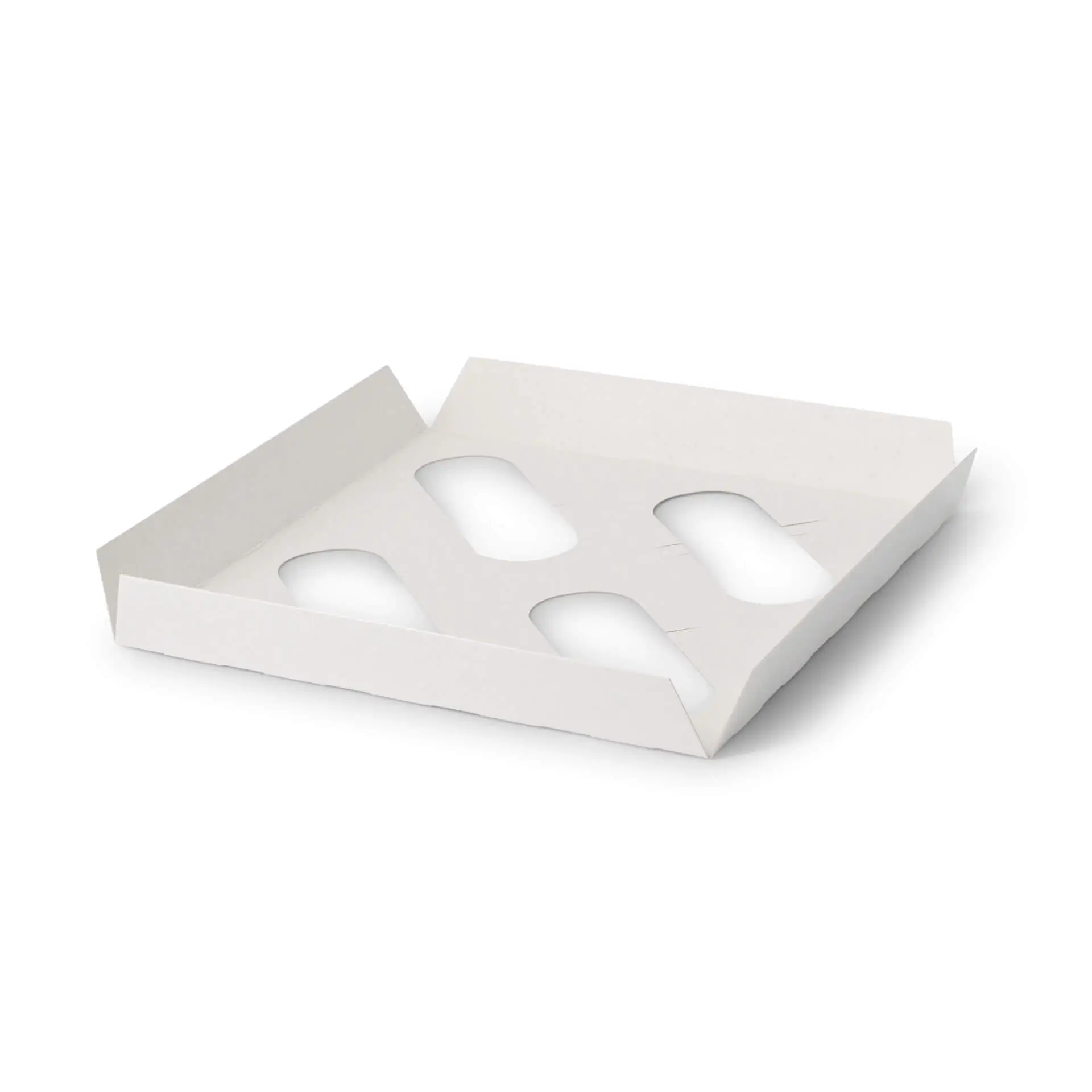 Cardboard box inserts for cupcake boxes (4 pieces), white