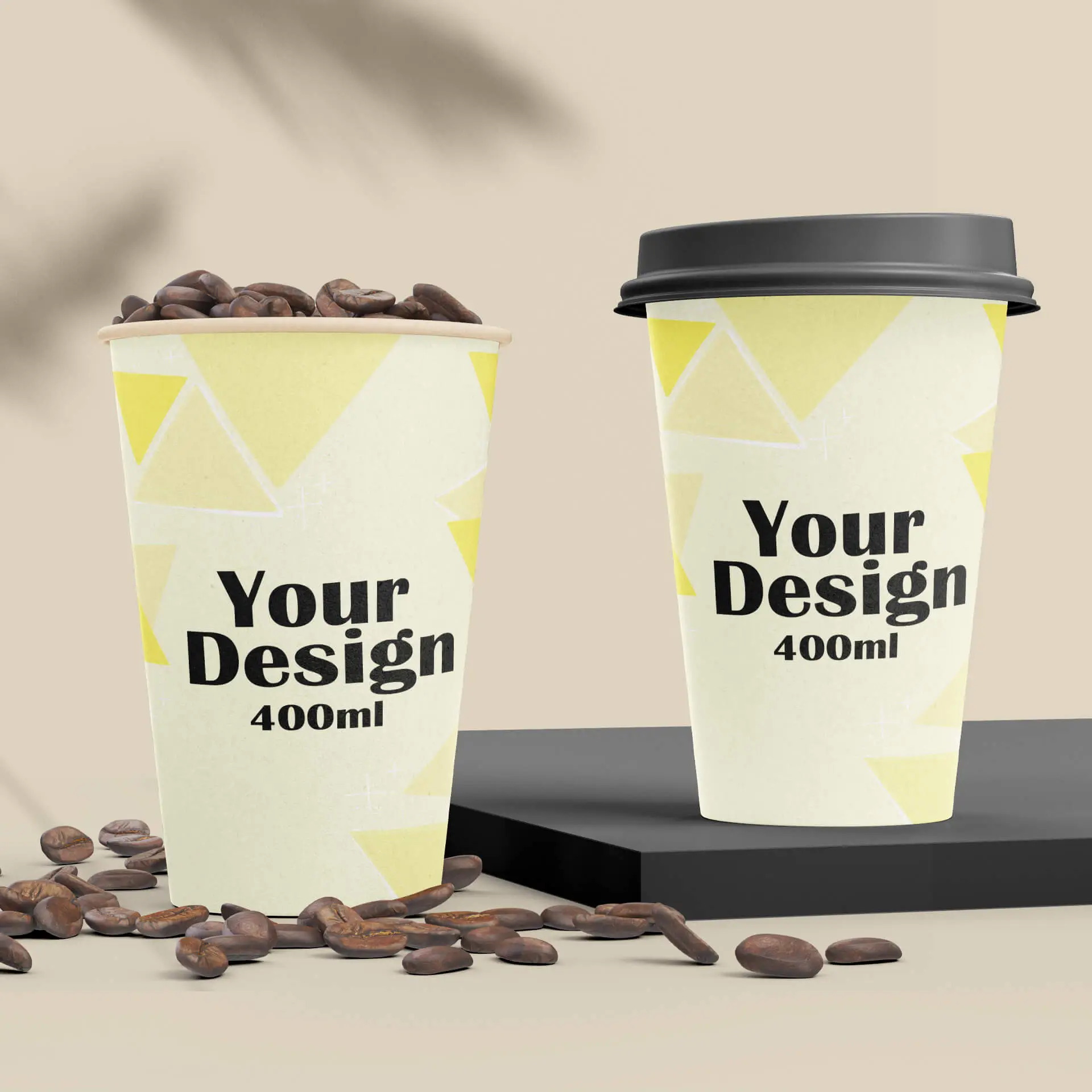 Printed take away coffee cups 16 oz, matt