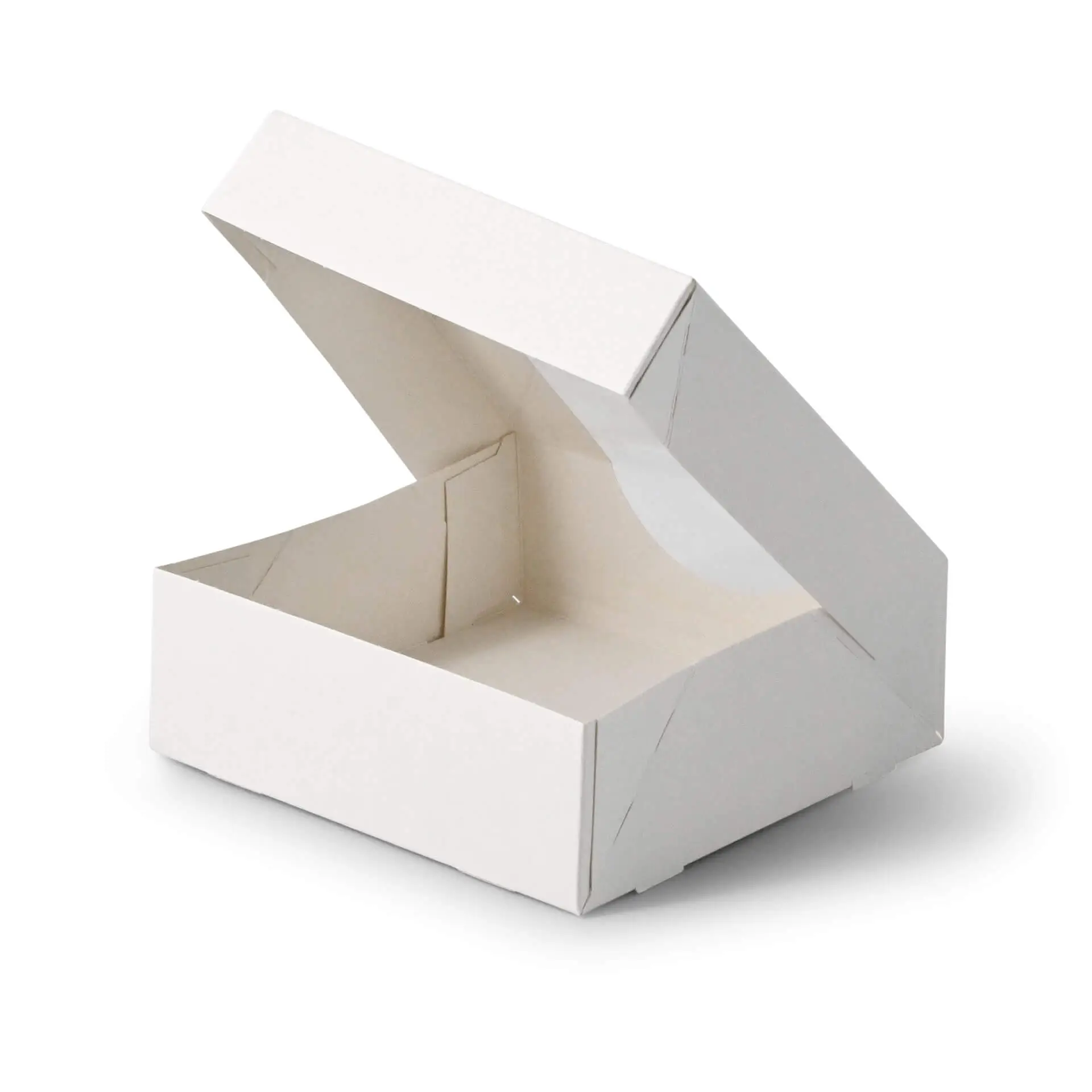 Cardboard- window boxes 12 x 12 x 4 cm, 600 ml, cellulose-window, white, foldable