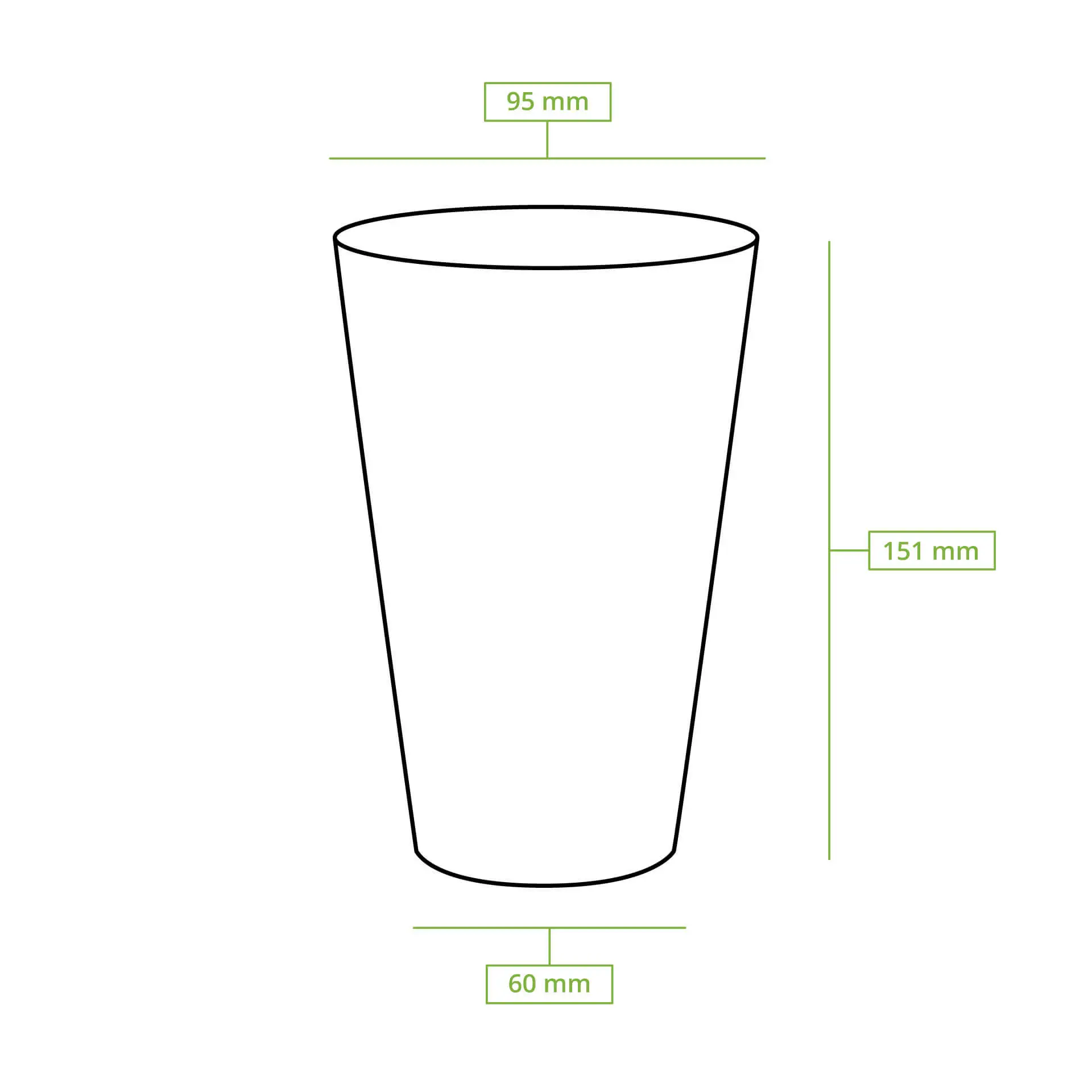 20 oz PLA clear cups, Ø 95 mm