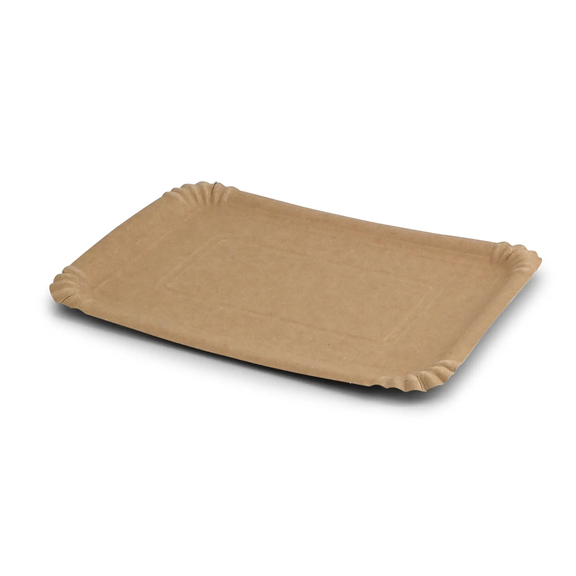 Paper plates 18,5 x 27 cm, brown, rectangular