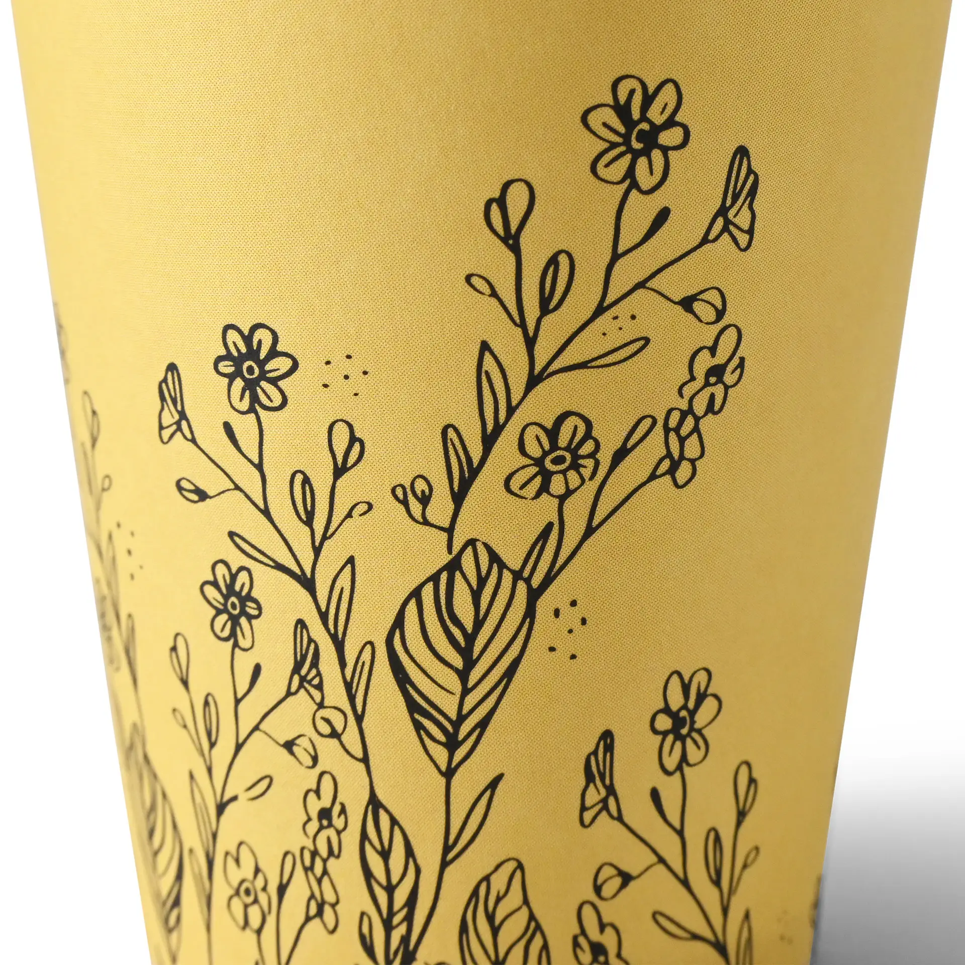 8 oz Paper cups spring 'Flowers' single wall, Ø 80 mm, yellow